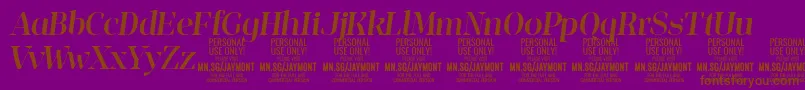 JaymontMei PERSONAL USE-Schriftart – Braune Schriften auf violettem Hintergrund