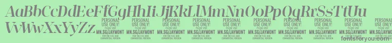 JaymontMei PERSONAL USE Font – Gray Fonts on Green Background