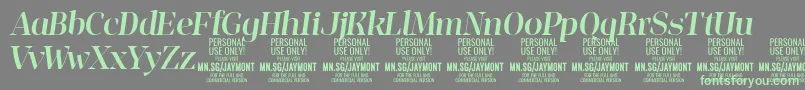 JaymontMei PERSONAL USE Font – Green Fonts on Gray Background