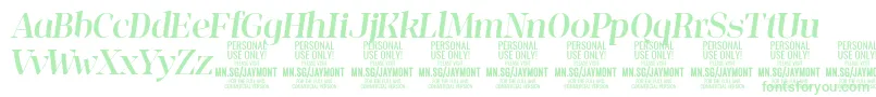 フォントJaymontMei PERSONAL USE – 緑のフォント