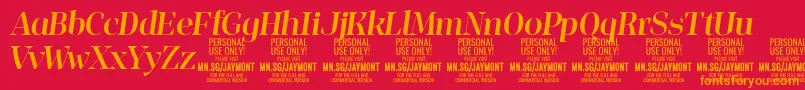 JaymontMei PERSONAL USE Font – Orange Fonts on Red Background