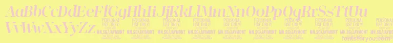 JaymontMei PERSONAL USE Font – Pink Fonts on Yellow Background