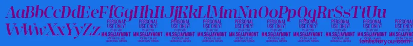 JaymontMei PERSONAL USE Font – Purple Fonts on Blue Background