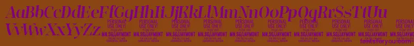 JaymontMei PERSONAL USE Font – Purple Fonts on Brown Background