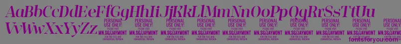 JaymontMei PERSONAL USE Font – Purple Fonts on Gray Background