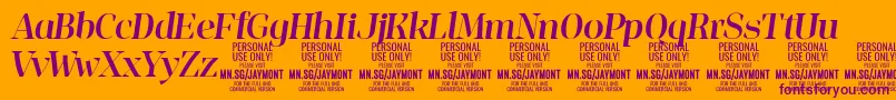 JaymontMei PERSONAL USE Font – Purple Fonts on Orange Background