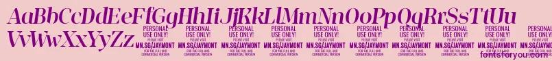 JaymontMei PERSONAL USE Font – Purple Fonts on Pink Background