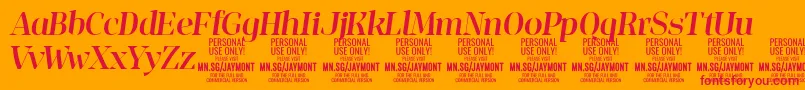 JaymontMei PERSONAL USE Font – Red Fonts on Orange Background