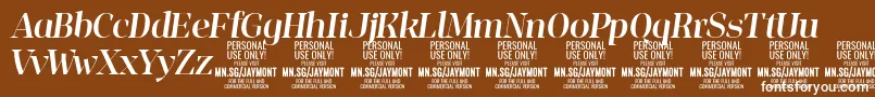 Шрифт JaymontMei PERSONAL USE – белые шрифты на коричневом фоне
