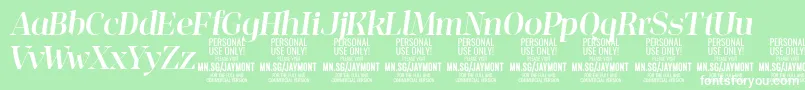 JaymontMei PERSONAL USE Font – White Fonts on Green Background