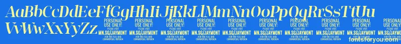 JaymontMei PERSONAL USE Font – Yellow Fonts on Blue Background