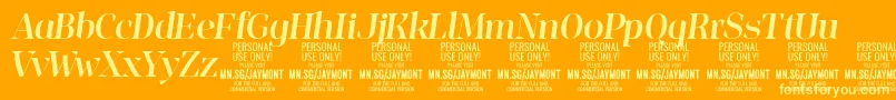 JaymontMei PERSONAL USE-Schriftart – Gelbe Schriften auf orangefarbenem Hintergrund