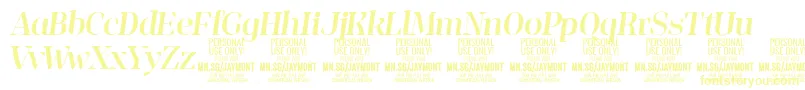 JaymontMei PERSONAL USE Font – Yellow Fonts on White Background