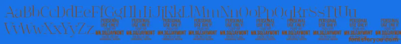 JaymontTh PERSONAL USE Font – Brown Fonts on Blue Background