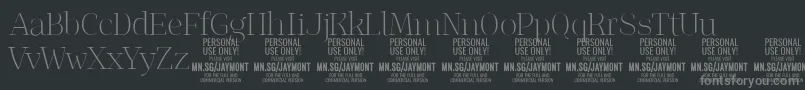 JaymontTh PERSONAL USE Font – Gray Fonts on Black Background