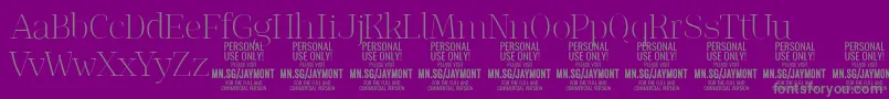 JaymontTh PERSONAL USE-Schriftart – Graue Schriften auf violettem Hintergrund