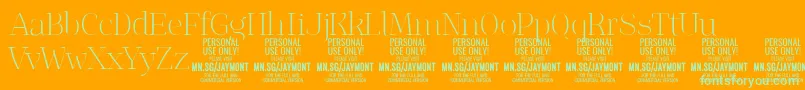 JaymontTh PERSONAL USE Font – Green Fonts on Orange Background