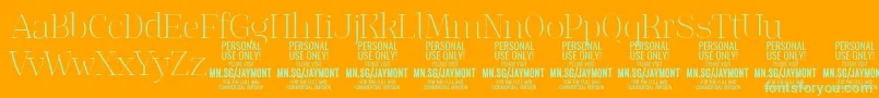 JaymontTh PERSONAL USE-Schriftart – Grüne Schriften auf orangefarbenem Hintergrund