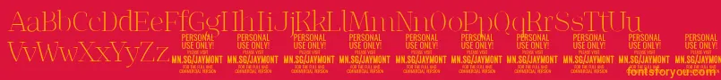 フォントJaymontTh PERSONAL USE – 赤い背景にオレンジの文字