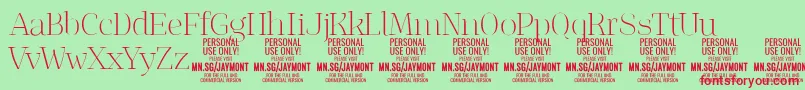 JaymontTh PERSONAL USE Font – Red Fonts on Green Background