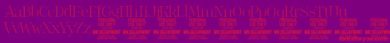 JaymontTh PERSONAL USE Font – Red Fonts on Purple Background