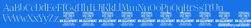 JaymontTh PERSONAL USE Font – White Fonts on Blue Background