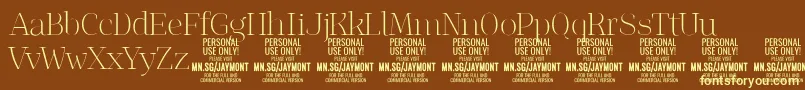 JaymontTh PERSONAL USE Font – Yellow Fonts on Brown Background