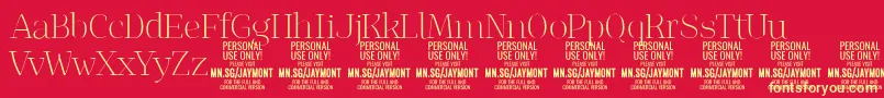 JaymontTh PERSONAL USE Font – Yellow Fonts on Red Background