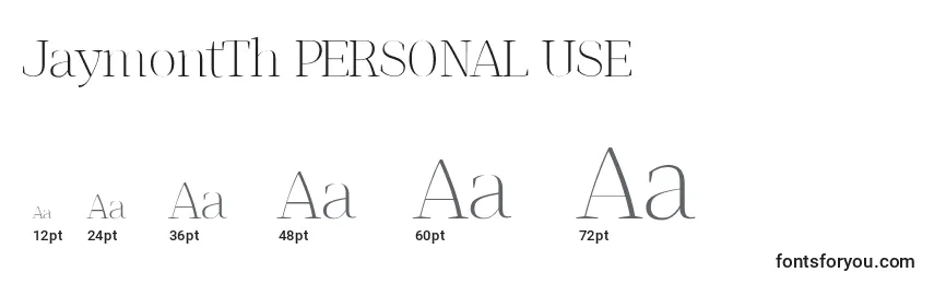 JaymontTh PERSONAL USE Font Sizes