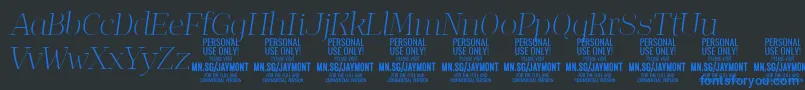 JaymontThi PERSONAL USE-Schriftart – Blaue Schriften auf schwarzem Hintergrund