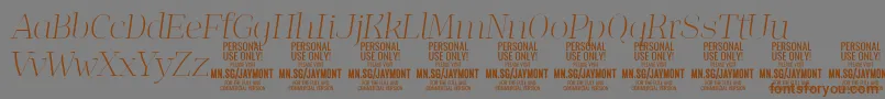 Шрифт JaymontThi PERSONAL USE – коричневые шрифты на сером фоне
