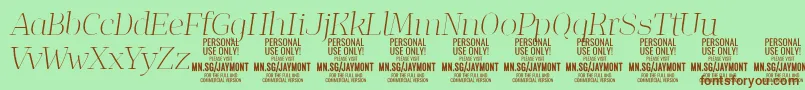 JaymontThi PERSONAL USE-Schriftart – Braune Schriften auf grünem Hintergrund