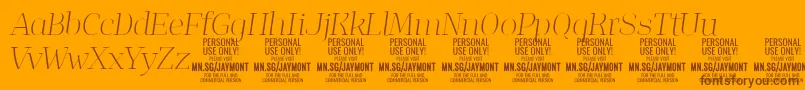 JaymontThi PERSONAL USE-Schriftart – Braune Schriften auf orangefarbenem Hintergrund