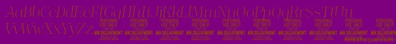 JaymontThi PERSONAL USE-Schriftart – Braune Schriften auf violettem Hintergrund