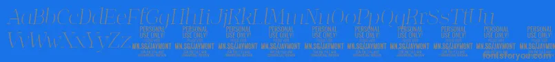 JaymontThi PERSONAL USE-Schriftart – Graue Schriften auf blauem Hintergrund