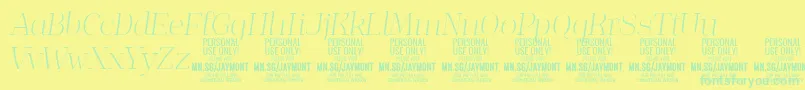 フォントJaymontThi PERSONAL USE – 黄色い背景に緑の文字