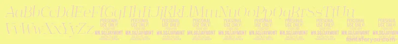 Czcionka JaymontThi PERSONAL USE – różowe czcionki na żółtym tle