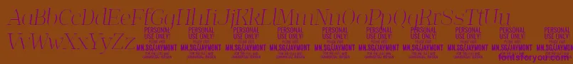 JaymontThi PERSONAL USE Font – Purple Fonts on Brown Background