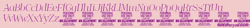 JaymontThi PERSONAL USE Font – Purple Fonts on Pink Background