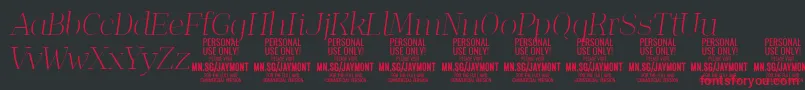 JaymontThi PERSONAL USE-Schriftart – Rote Schriften auf schwarzem Hintergrund