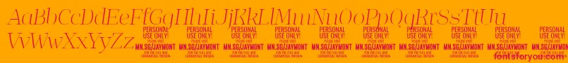 JaymontThi PERSONAL USE Font – Red Fonts on Orange Background