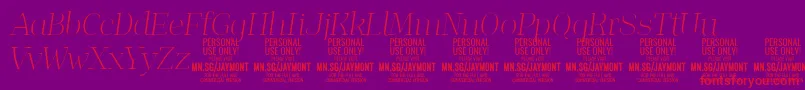フォントJaymontThi PERSONAL USE – 紫の背景に赤い文字