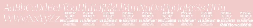 フォントJaymontThi PERSONAL USE – ピンクの背景に白い文字