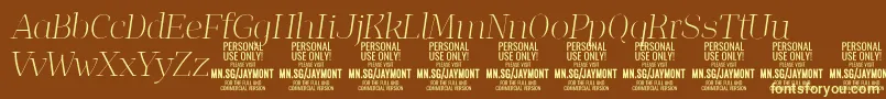 JaymontThi PERSONAL USE Font – Yellow Fonts on Brown Background