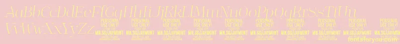 フォントJaymontThi PERSONAL USE – 黄色のフォント、ピンクの背景
