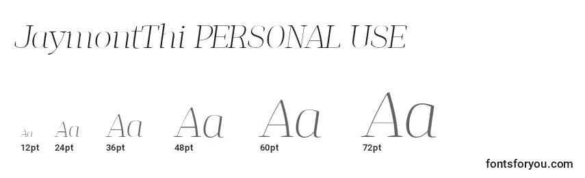 JaymontThi PERSONAL USE Font Sizes