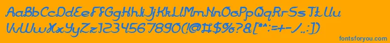 Jazz Music Bold Italic Font – Blue Fonts on Orange Background