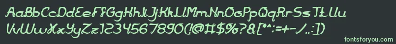 フォントJazz Music Bold Italic – 黒い背景に緑の文字