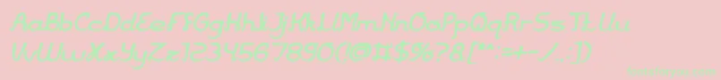 Jazz Music Bold Italic Font – Green Fonts on Pink Background