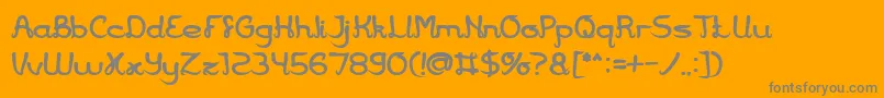 Fonte Jazz Music Bold – fontes cinzas em um fundo laranja